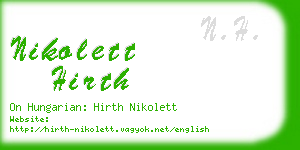 nikolett hirth business card